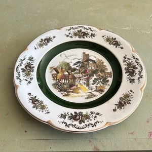 Vintage Wood and Sons England Ascot Service Plate Charger Village Scene 10 in
